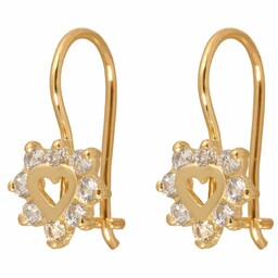 Złote kolczyki 585 wiszące serduszka PREZENT