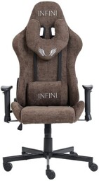 Fotel Gamingowy z tkaniny INFINI Luxor Dark Brown