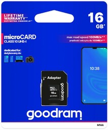 Karta pamięci microSDHC GOODRAM 16 GB + adapter