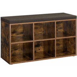 Ławka na buty z półkami 30x87x48cm, brązowa