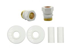 Zestaw maskujący rozety+tuleje+złączki GZ1/2 x Cu biały Royal/Swing/Master/Elegant