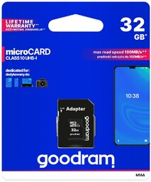 Karta pamięci microSDHC GOODRAM 32 GB + adapter