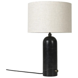 GUBI - Gravity Lampa Stołowa Small Czarny Marmur/Canvas