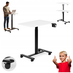 Mobilne biurko regulowane na kółkach mobilny stolik pod