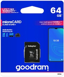 Karta pamięci microSDXC GOODRAM 64 GB + adapter