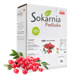 SOK Z ŻURAWINY 2L 100% Tłoczony Źródło Witamin