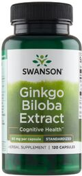 Swanson Ginkgo Biloba Extract, miłorząb dwuklapowy, 120 kapsułek