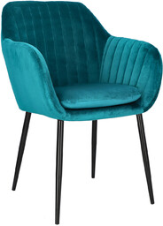 Krzesło Emilia Velvet bottle green/black tapicerowane