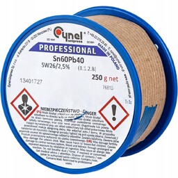 Cynel Spoiwo Lutownicze Topnikiem Cyna 2,5 mm 250g