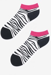 Skarpetki stopki damskie w motyw zwierzęcy Footies Zebra