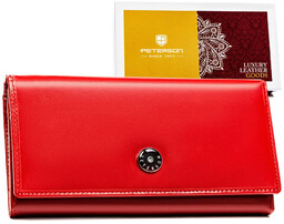 Portfel skórzany Peterson PTN 1680166-NGV czerwony