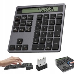Bezprzewodowa Klawiatura Numeryczna 34 Klawisze Z Kalkulatorem