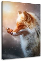 Obraz na płótnie, Lis i motyl - Jose