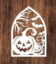 Halloween dynia- wycinanka z kartonu