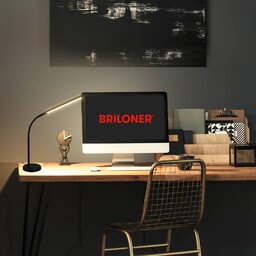 Briloner Lampa stołowa LED Pivaz, ściemniacz dotykowy, czarna