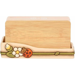 THUN Cyfrowy zegar z kwiatami i biedronką, ceramika;