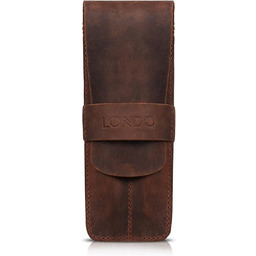 LONDO Dwukomorowy futerał na długopisy z prawdziwej skóry