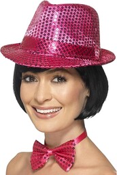 Sequin Trilby Hat, Pink