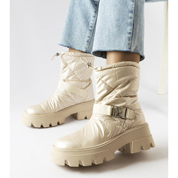 Beżowe lakierowane śniegowce Ambretta -40