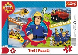 Trefl Strażak Sam Puzzle Ramkowe, Wielokolorowy, 15 sztuk,