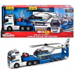 Zestaw Policyjny Majorette Grand Volvo Ciężarówka+helikopter 35 CM
