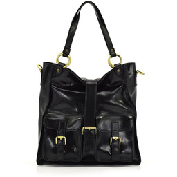 Skórzana duża torebka na ramię shopperbag premium