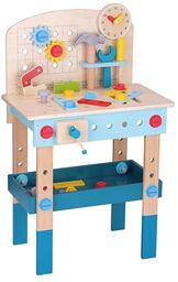 TookyToy Drewniany stół roboczy z narzędziami