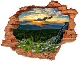 Dziura 3d w ścianie naklejka Górska panorama