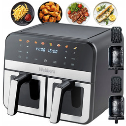 Frytkownica Beztłuszczowa Podwójna Air Fryer Dwukomorowa Ceramiczna Webber