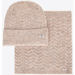 Zestaw damski zimowy czapka i komin w splot