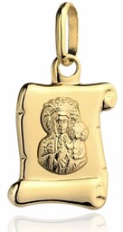 Złoty Medalik Matka Boska Częstochowska Papirus pr 585