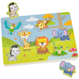 Puzzle Viga Dźwiękowe Dopasuj Zwierzęta Egzotyczne