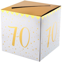 Pudełko na koperty z życzeniami, prezentami na 70-tkę