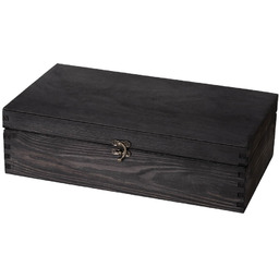 Kuferek drewniany Czarny 37x21x11 cm z możliwością graweru