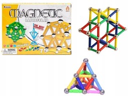 Klocki Magnetyczne 75 El. Słomki Konstrukcyjne Układanka