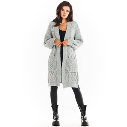 Kardigan bez Zapięcia z Grubym Ozdobnym Splotem -