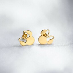 Kolczyki złote Myszka Miki wkrętki ze stali jubilerskiej