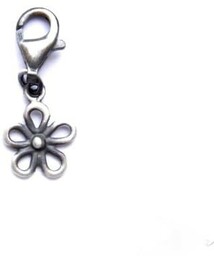 Charms - Ażurowy kwiatuszek szary