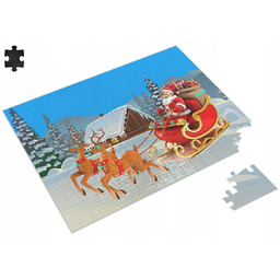 PUZZLE Mikołaj Świąteczne Merry Christmas + IMIĘ Pudełko