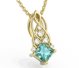 Wisiorek z żółtego złota z topazem Swarovski Ice