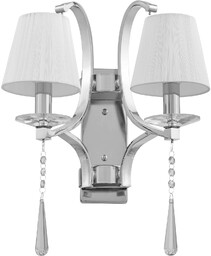 KINKIET LAMPA ŚCIENNA KRYSZTAŁOWA SREBRNA VENISIA W2