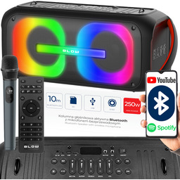 Mocny Głośnik Bluetooth Przenośny Mobilny Mikrofon Pilot Usb