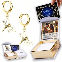 Złote Kolczyki 925 z Ważkami Dragonfly Ważka Owady