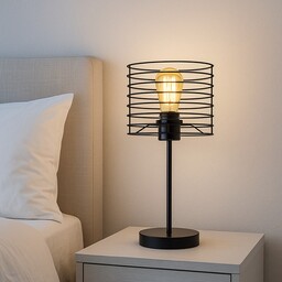 Pakamera Lampka nocna do sypialni z drucianym kloszem