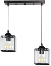 Lumes Nowoczesna czarna podwójna lampa wisząca - D192-Resi
