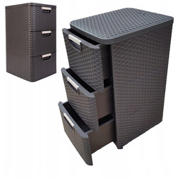 Regał Komoda 3 Szuflady Szafka Rattan Curver Style