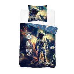 Detexpol Pościel bawełniana młodzieżowa 140x200 granatowa z astronautą