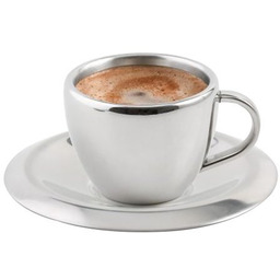 Weis Filiżanka do espresso z podstawką, stal nierdzewna,