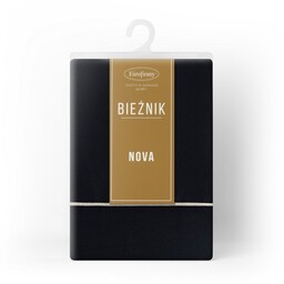 Eurofirany Obrus bieżnik 40x140 Dorita czarny srebrna lamówka