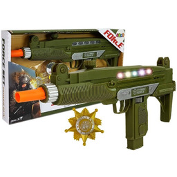 Zestaw Wojskowy Pistolet Dźwięk Światła Odznaka 37 cm